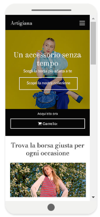 Sito e-commerce abbigliamento versione mobile